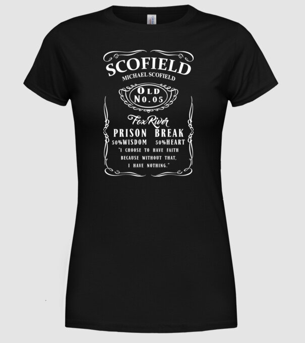 scofield model negru pe tricou