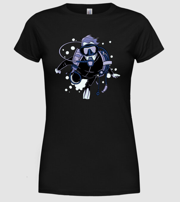Scuba driver model negru pe tricou
