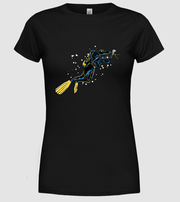 Scuba driver with light model negru pe tricou