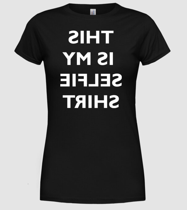 Selfie shirt model negru pe tricou