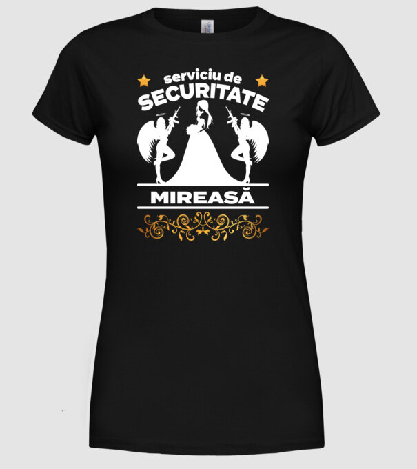 serviciu de securitate mireasă model negru pe tricou
