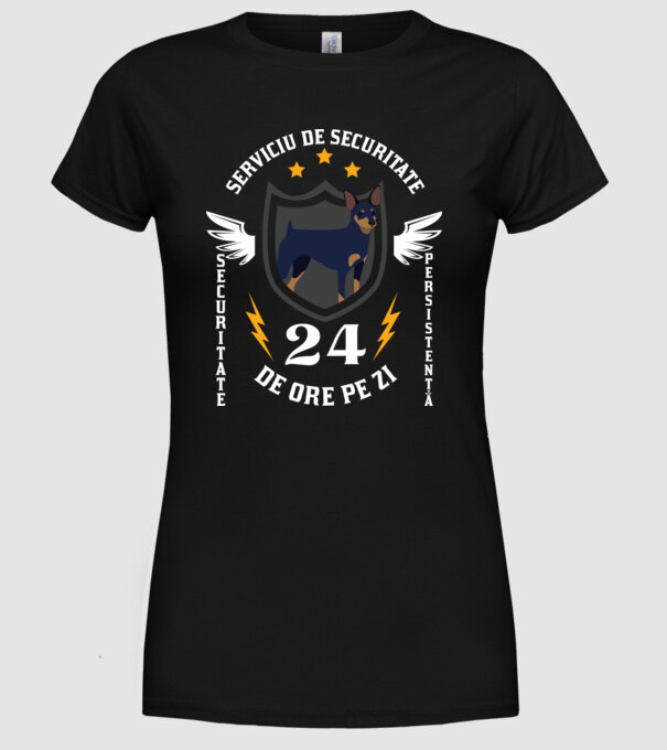 serviciu de securitate - securitate - persistență - 24 de ore pe zi model negru pe tricou