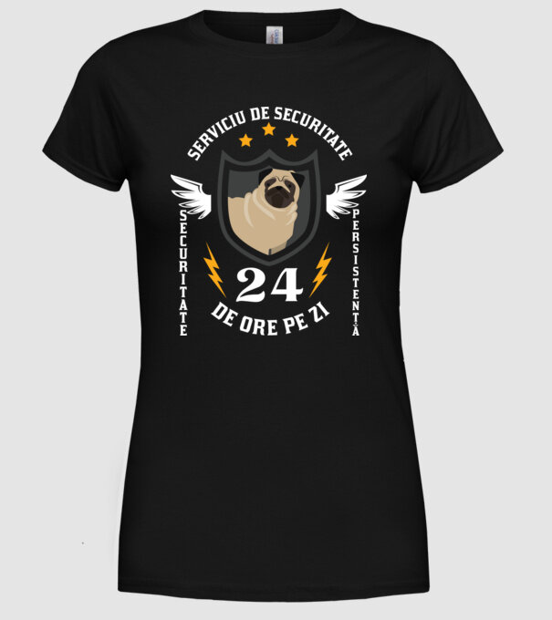 serviciu de securitate - securitate - persistență - 24 de ore pe zi model negru pe tricou