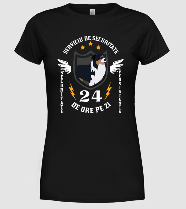 serviciu de securitate - securitate - persistență - 24 de ore pe zi model negru pe tricou