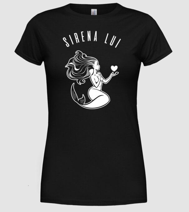 Sirena lui model negru pe tricou