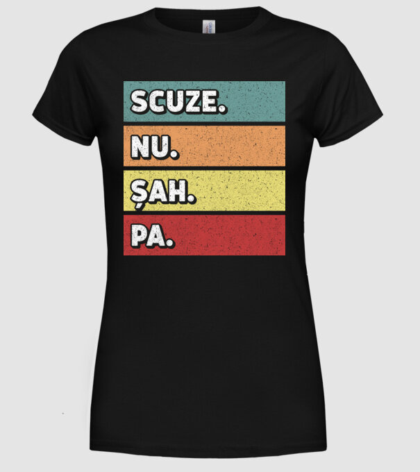 Sorry Cant Chess Bye model negru pe tricou
