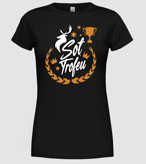 Soț trofeu model negru pe tricou