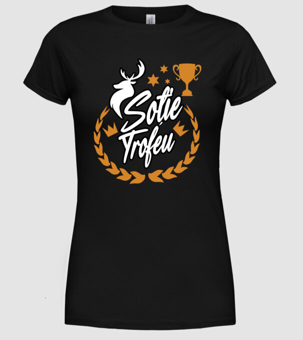 Soție trofeu model negru pe tricou