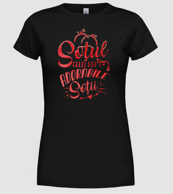 Soțul celei mai adorabile soții model negru pe tricou
