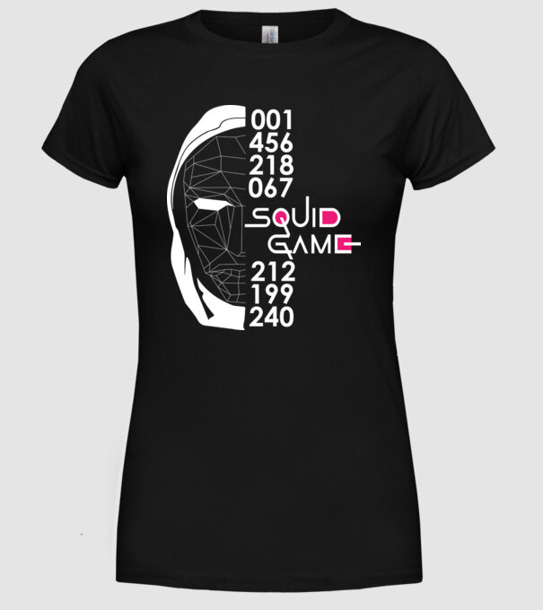 squid game numbers model negru pe tricou