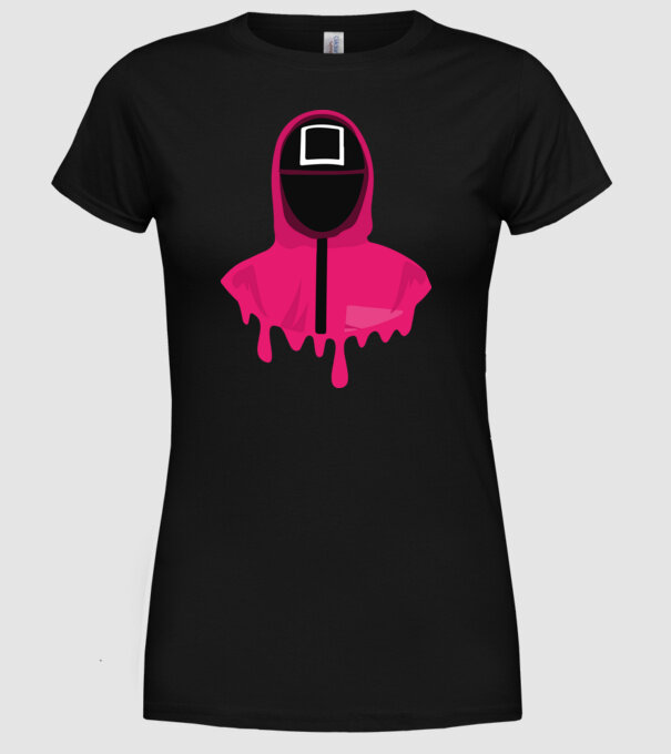 squid game square model negru pe tricou