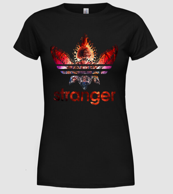 stranger logo poster model negru pe tricou