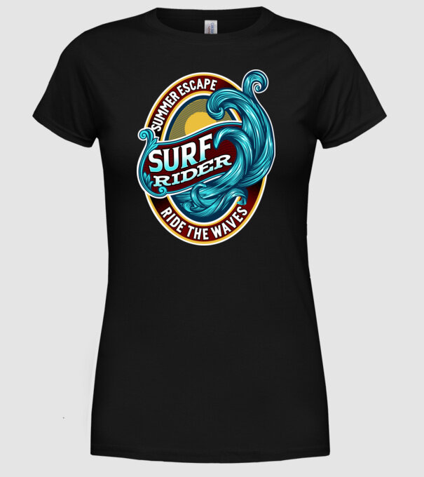Summer Escape model negru pe tricou