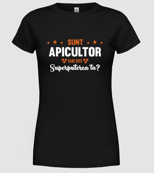 Sunt apicultor, care este superputerea ta? model negru pe tricou