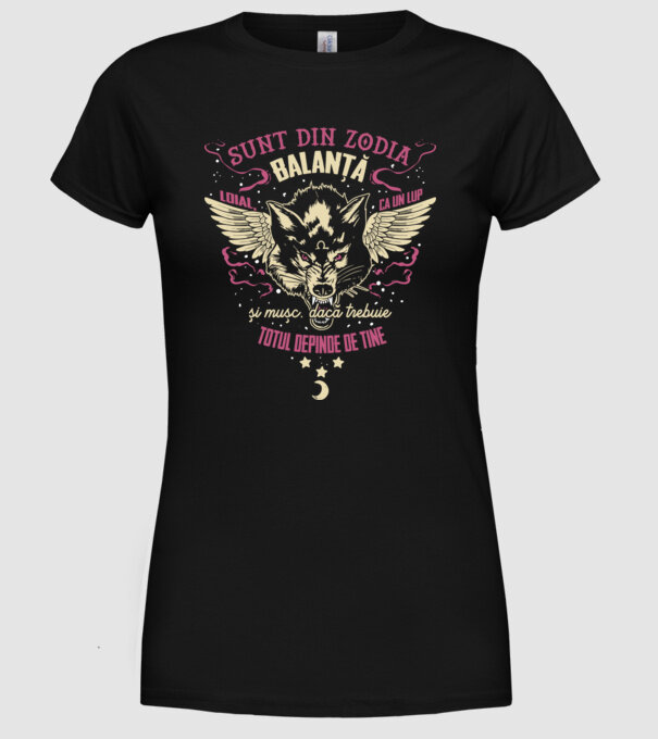 BALANTĂ model negru pe tricou