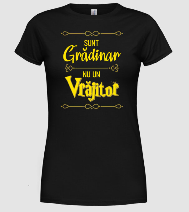 Sunt jucător grădinar, nu un vrăjitor model negru pe tricou