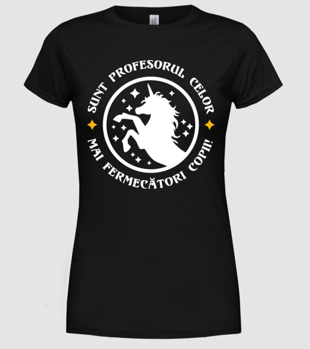 Sunt profesorul celor mai fermecători copii model negru pe tricou