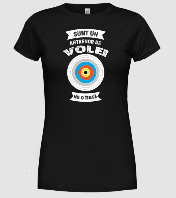 sunt un antrenor de volei, nu o țintă model negru pe tricou