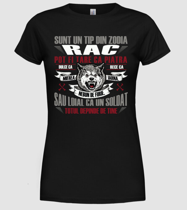 Sunt un tip din zodia Rac model negru pe tricou