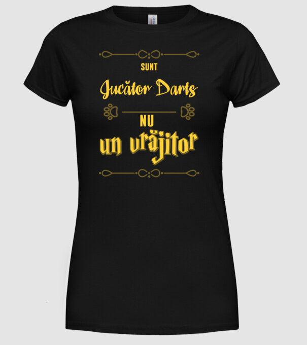 Sunt jucător darts, nu un vrăjitor model negru pe tricou