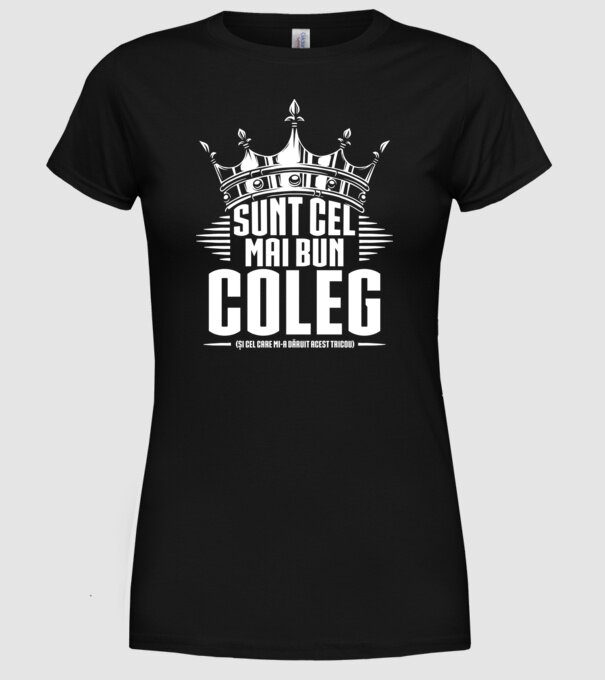 super coleg model negru pe tricou