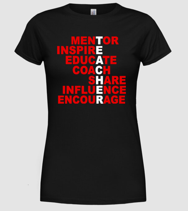 T E A C H E R model negru pe tricou