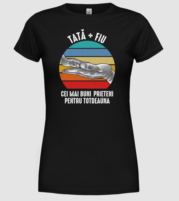 Tată - fiu - Cei mai buni prieteni pentru totdeauna model negru pe tricou