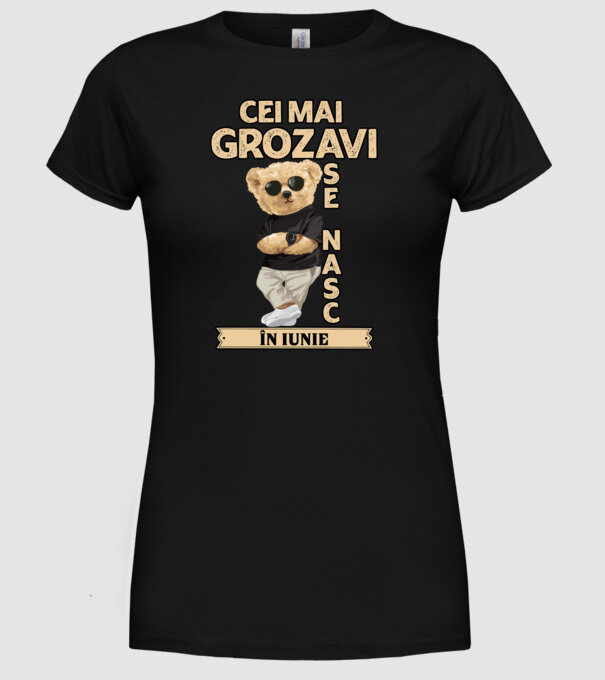 Teddy cel cool iunie model negru pe tricou
