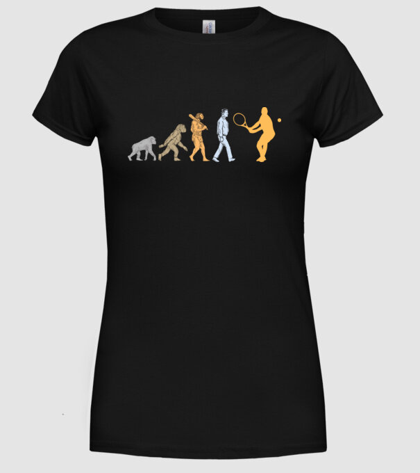 Tennis evolution model negru pe tricou