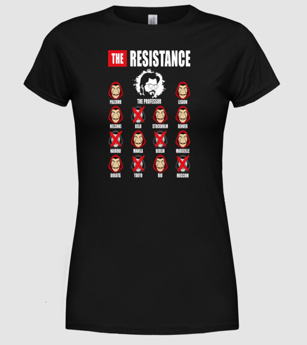 the resistance la casa de papel model negru pe tricou