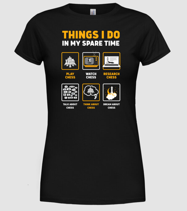 Things I do in my spare time model negru pe tricou