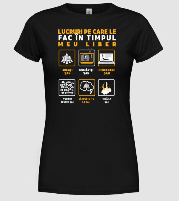 Things I do in my spare time EN model negru pe tricou