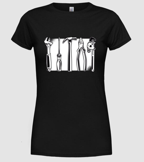 Tools model negru pe tricou