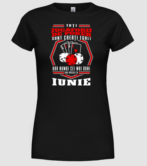 Toți jucătorii de poker sunt creați egali iunie model negru pe tricou