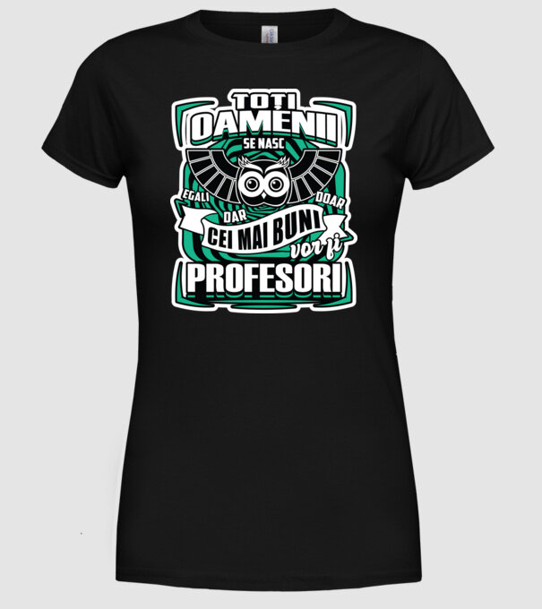 Toți oamenii profesori model negru pe tricou
