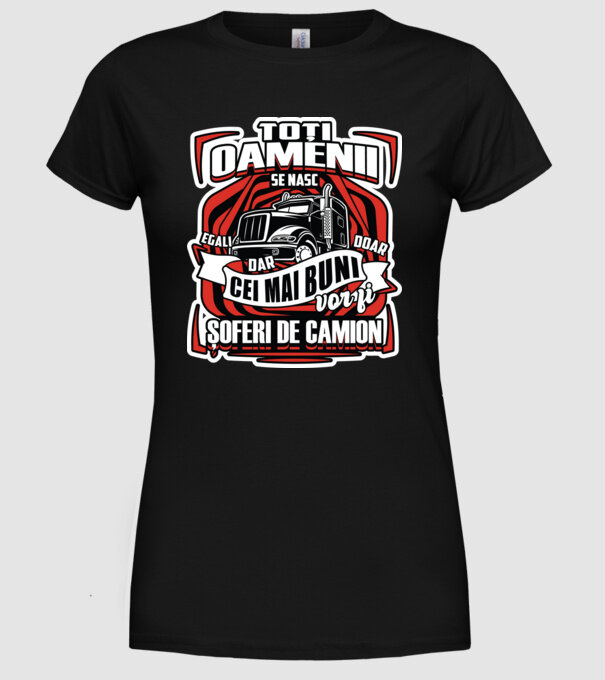 Toți oamenii șoferi de camion  model negru pe tricou