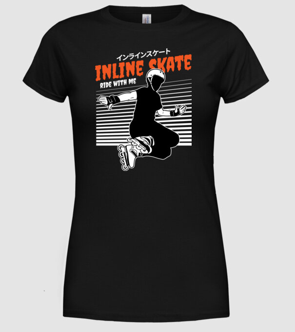 TR inlineskate model negru pe tricou