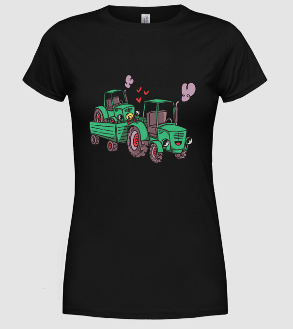 TRACTOR model negru pe tricou
