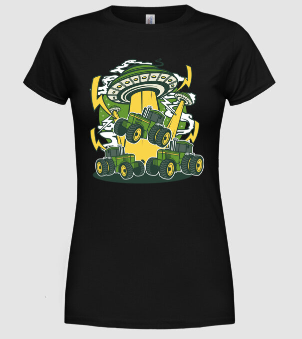 TRACTOR model negru pe tricou