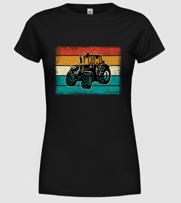 TRACTOR model negru pe tricou