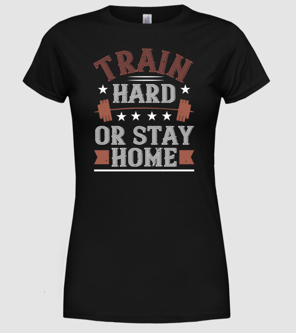 Train Hard model negru pe tricou