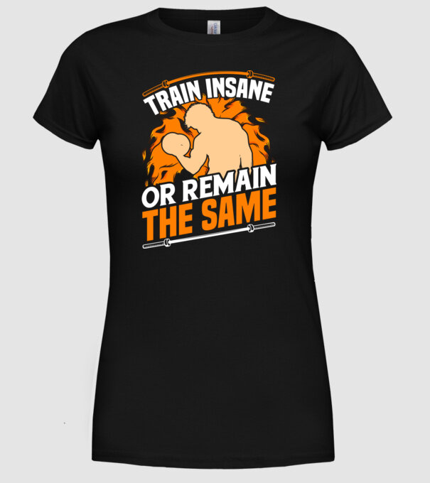 Train insane model negru pe tricou