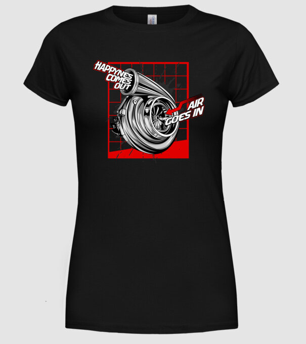 Turbo model negru pe tricou