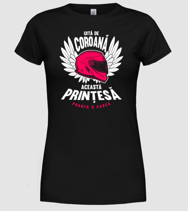 Uită de coroană, această prințesă poartă o cască model negru pe tricou