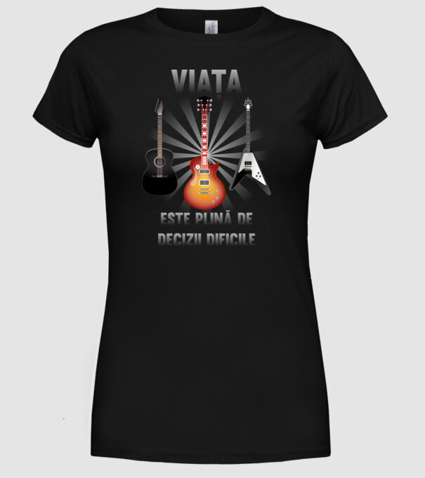 Viața este plină de decizii dificile model negru pe tricou