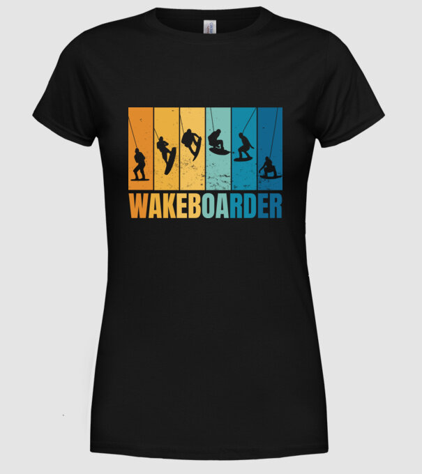 Wakeboard model negru pe tricou