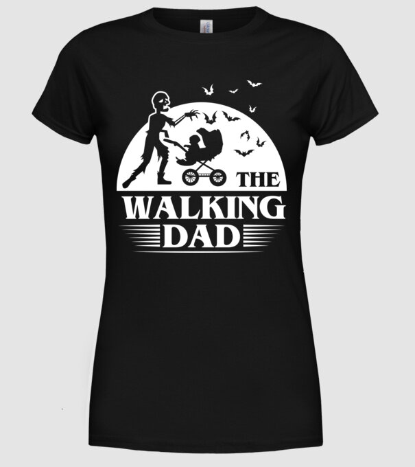 Walking dad model negru pe tricou