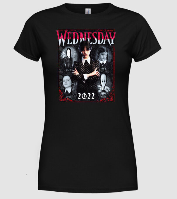 WEDNESDAY multi all time model negru pe tricou