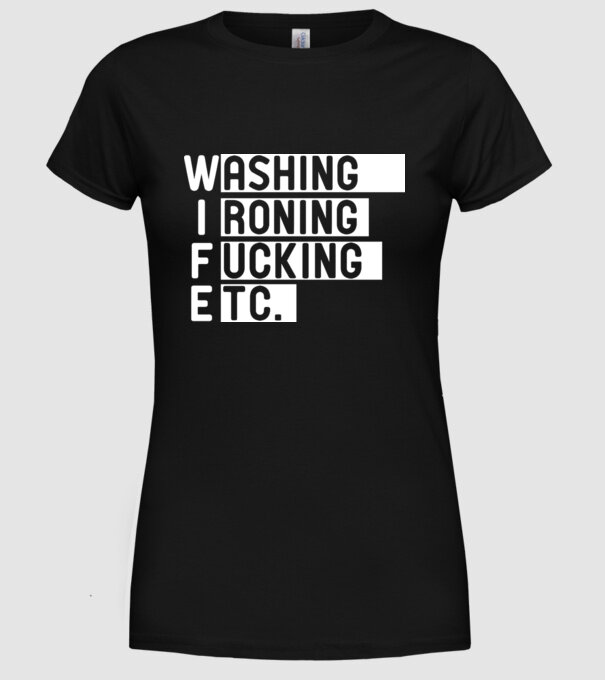 WIFE model negru pe tricou