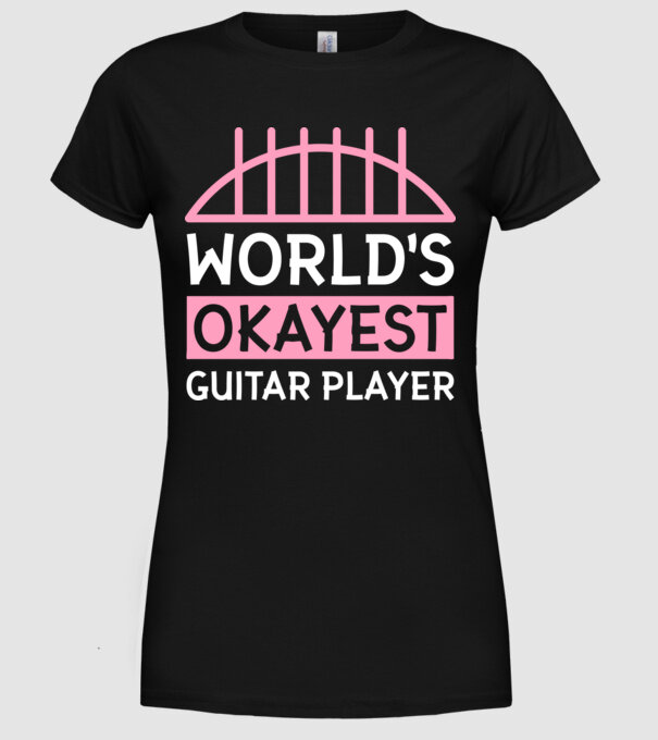 World's okayest guitar player model negru pe tricou